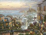 San Canvas Paintings - San Francisco Lombard Street